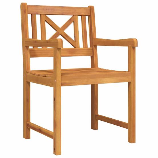 Salon de Jardin 4 Places Acacia et Acier Table et Chaises pour Terrasse Extérieur Marron – ComfortXL Outdoor Living - Image 6