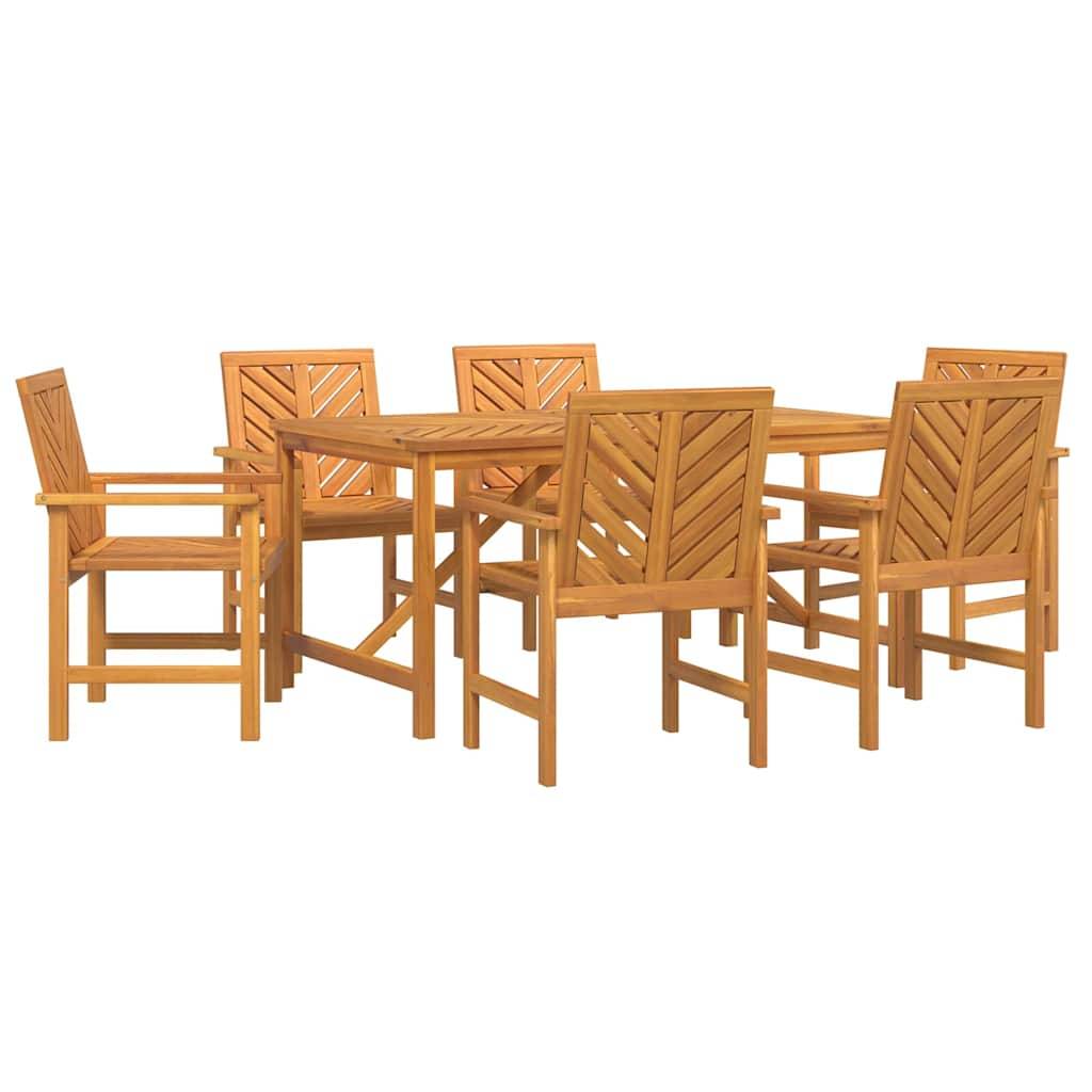 Ensemble de salle à manger jardin bois d'acacia huilé marron 150 x 90 x 74 cm (7 pièces) - PANGIVO - Image 2