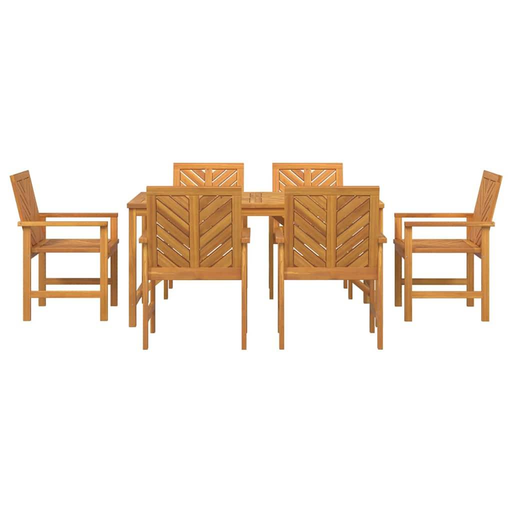 Ensemble de salle à manger jardin bois d'acacia huilé marron 150 x 90 x 74 cm (7 pièces) - PANGIVO - Image 7