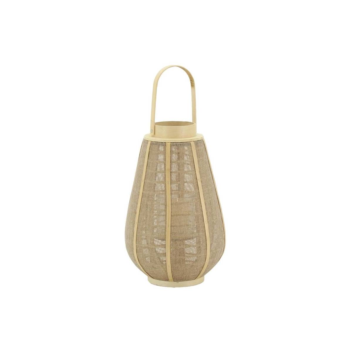 Aubry Gaspard - Lanterne bois et jute naturel H 41 - Imagen 1