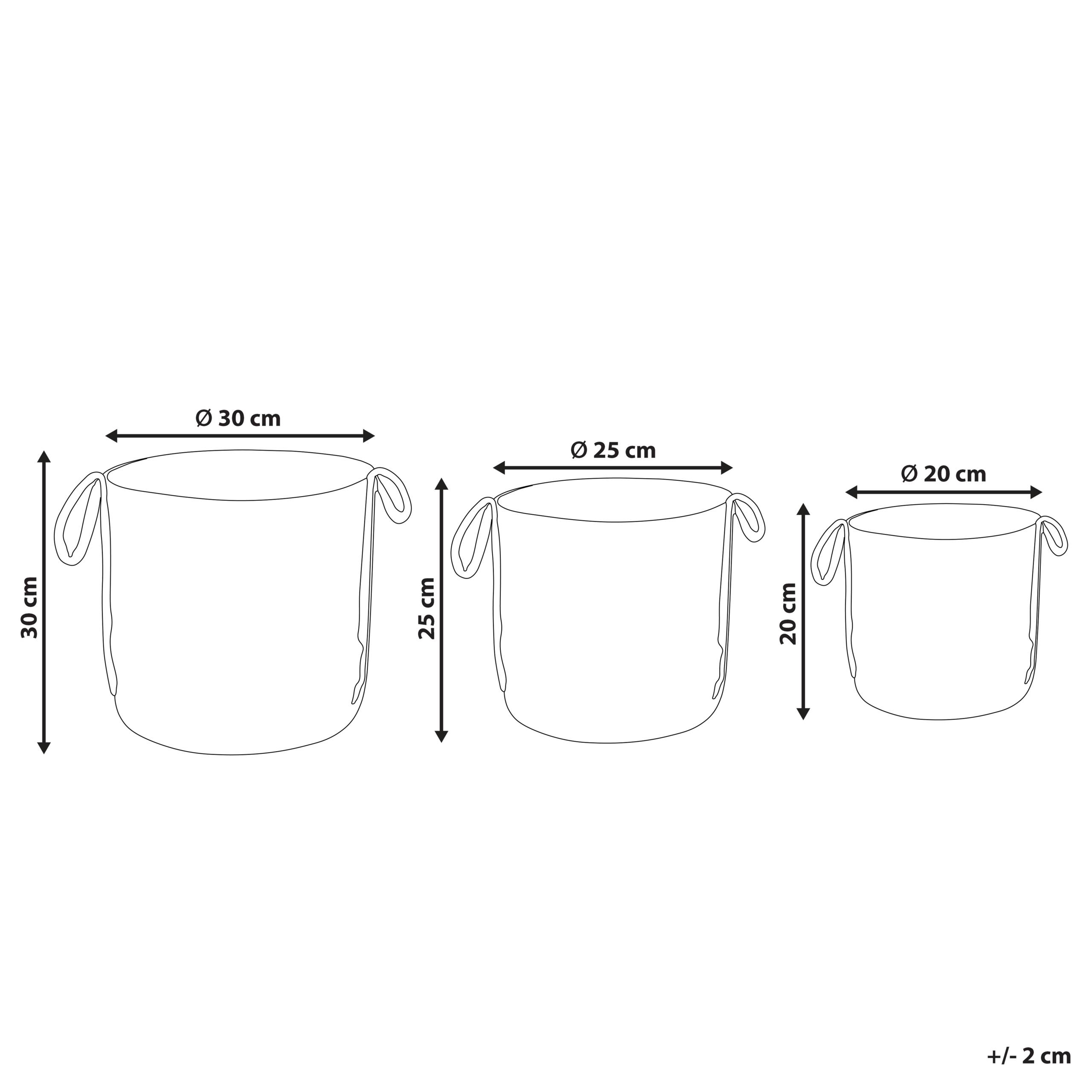 Beliani - Paniers Naturel en Jute 20/25/30 cm Ronds Faits Main Rangement Intérieur pour Linge Facile à Entretenir Lot de 3 - Imagen 3