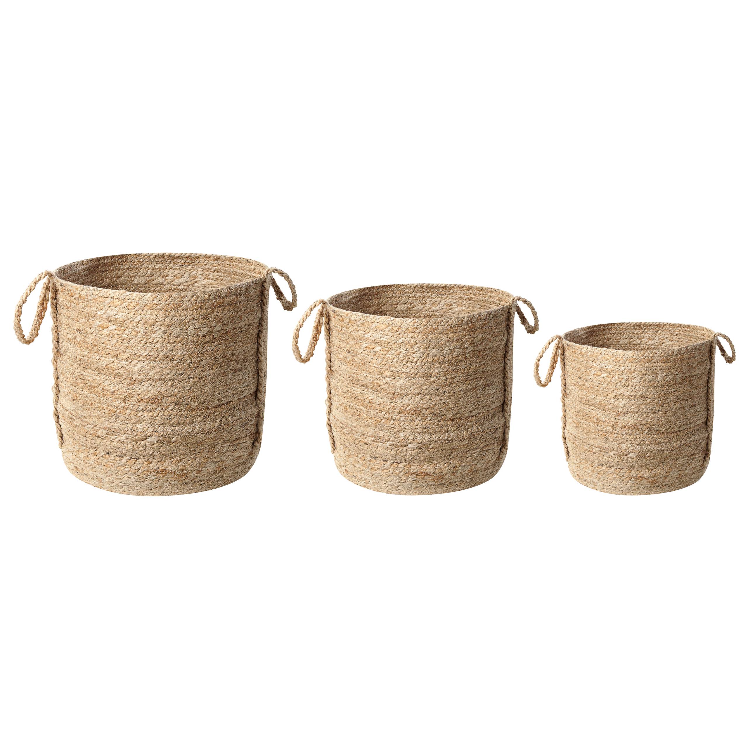 Beliani - Paniers Naturel en Jute 20/25/30 cm Ronds Faits Main Rangement Intérieur pour Linge Facile à Entretenir Lot de 3 - Imagen 1