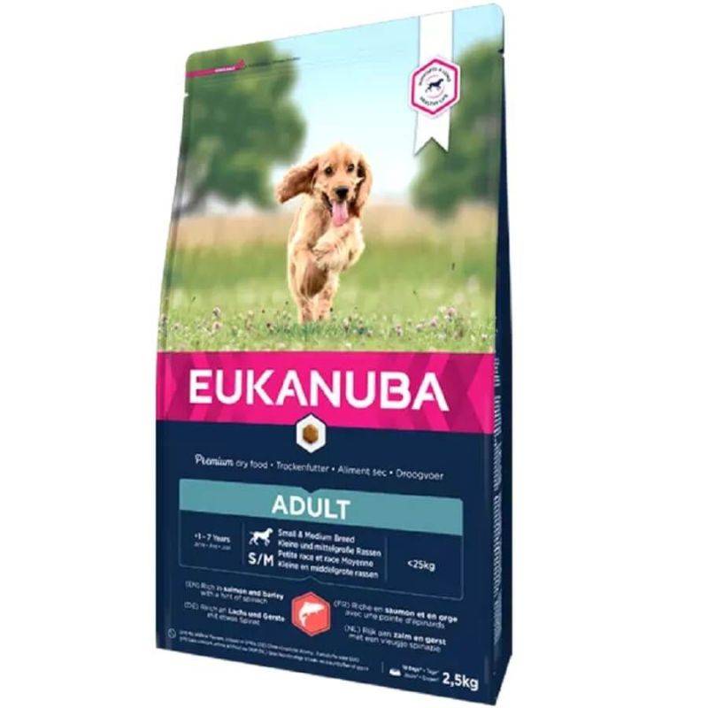 Eukanuba - CROQUETTES CHIEN ADULT SAUMON SMALL / MEDIUM - EUKANUBA 12 kg