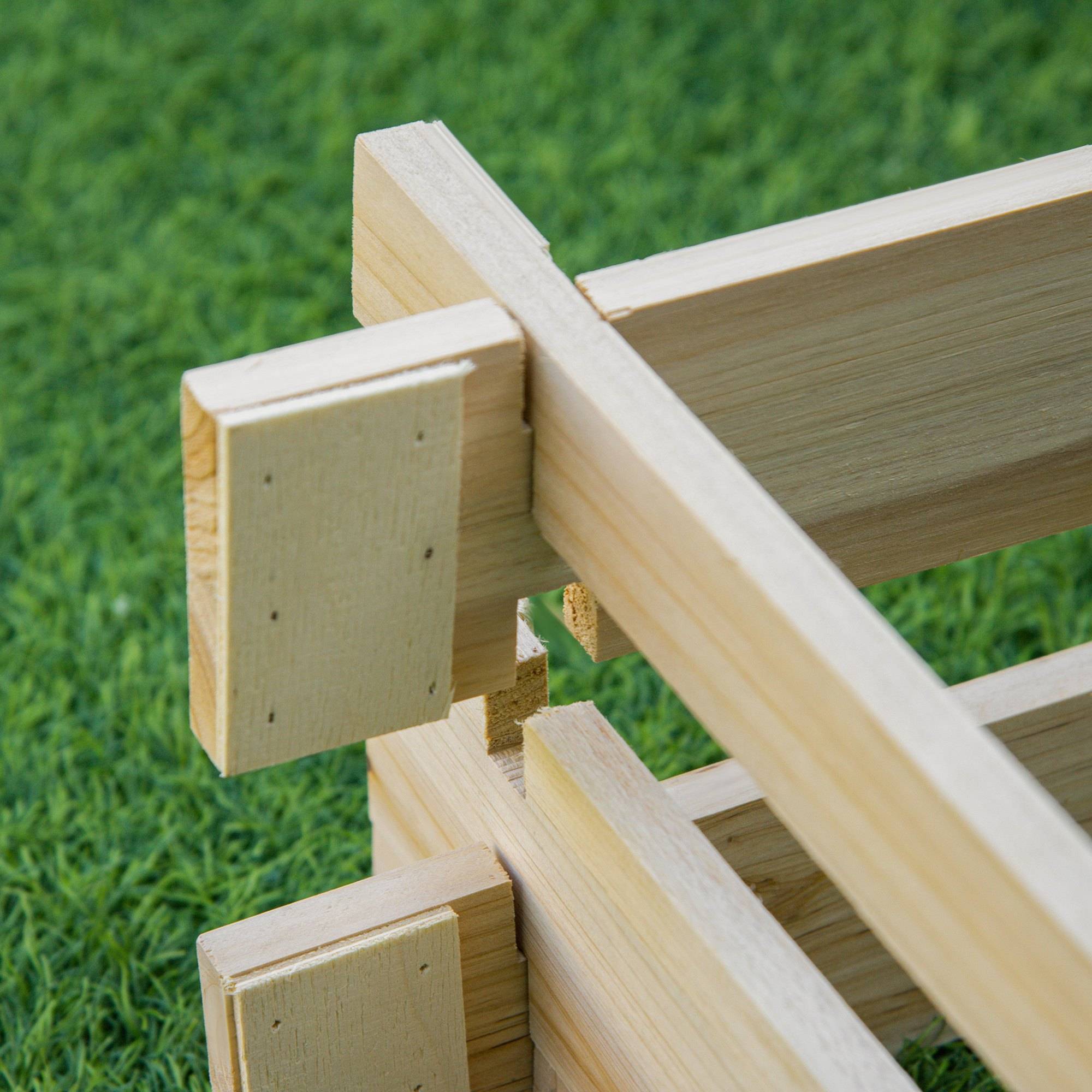 Jardinière Carrée en Bois 100 x 100 x 16 cm, Bac de Jardin Urbain pour Plantes, Fleurs et Herbes Aromatiques, Terrasse, Naturel - Image 9