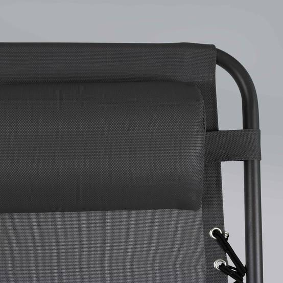 Oviala - Fauteuil relax de jardin en acier et textilène inclinable noir Monaco - Oviala - Image 5