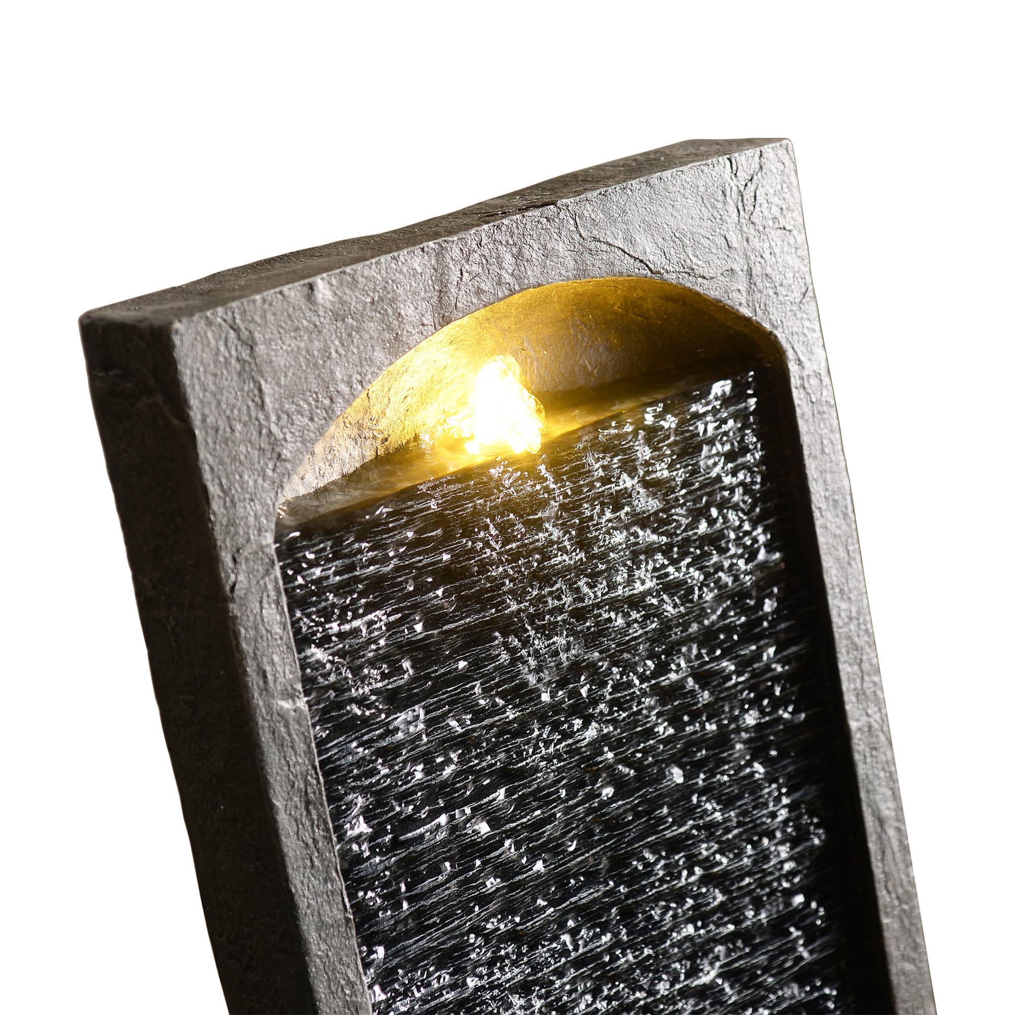 0 - Fontaine cascade LED en polyrésine, noire Teamson Home - Image 7