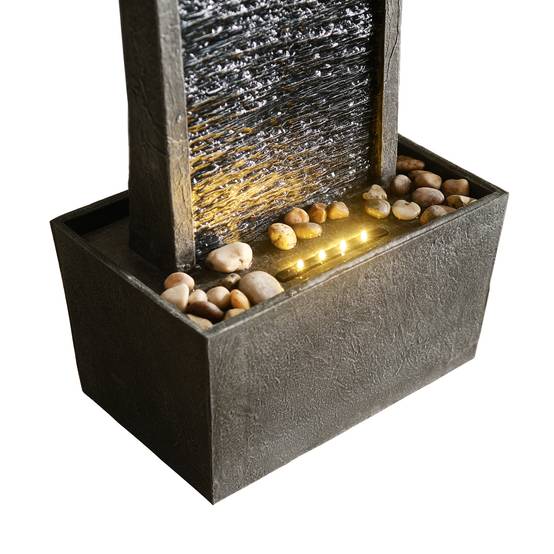 0 - Fontaine cascade LED en polyrésine, noire Teamson Home - Image 8