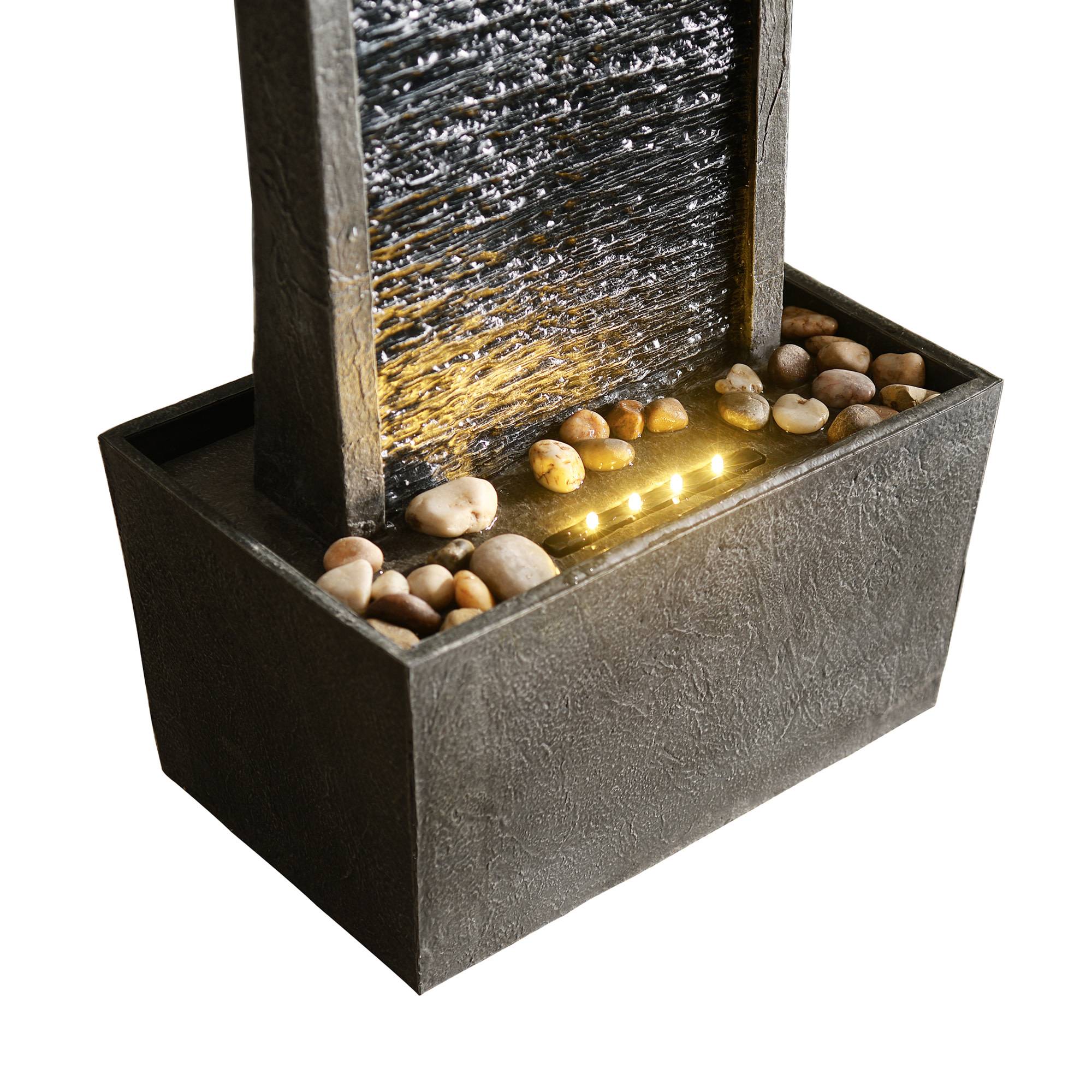 0 - Fontaine cascade LED en polyrésine, noire Teamson Home - Image 8