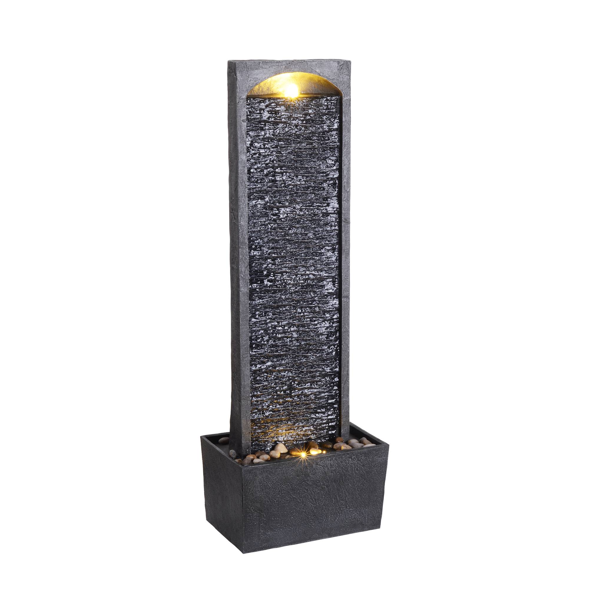 0 - Fontaine cascade LED en polyrésine, noire Teamson Home - Image 1