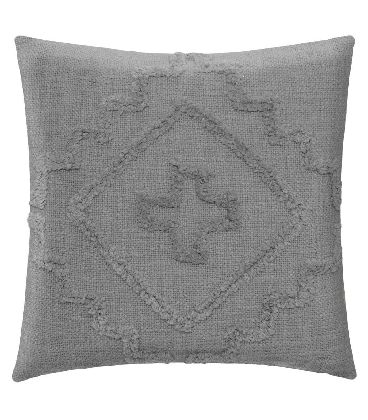 Coussin déhoussable Inca en Coton Tufté Gris 40 x 40 cm - Imagen 1