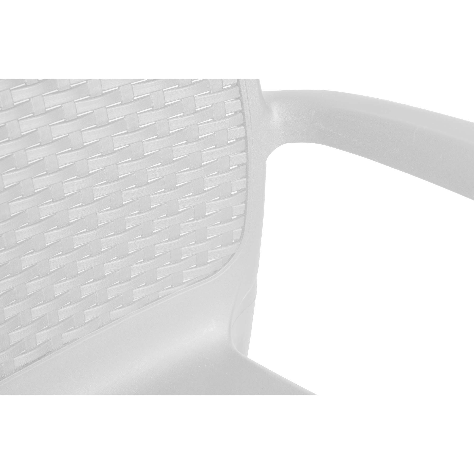 Dmora - Ensemble de 4 chaises d'extérieur Viterbo, Sièges de jardin, Chaise de table à manger, Fauteuil d'extérieur effet rotin, 54x60h82 cm, Blanc - Dmora - Imagen 7