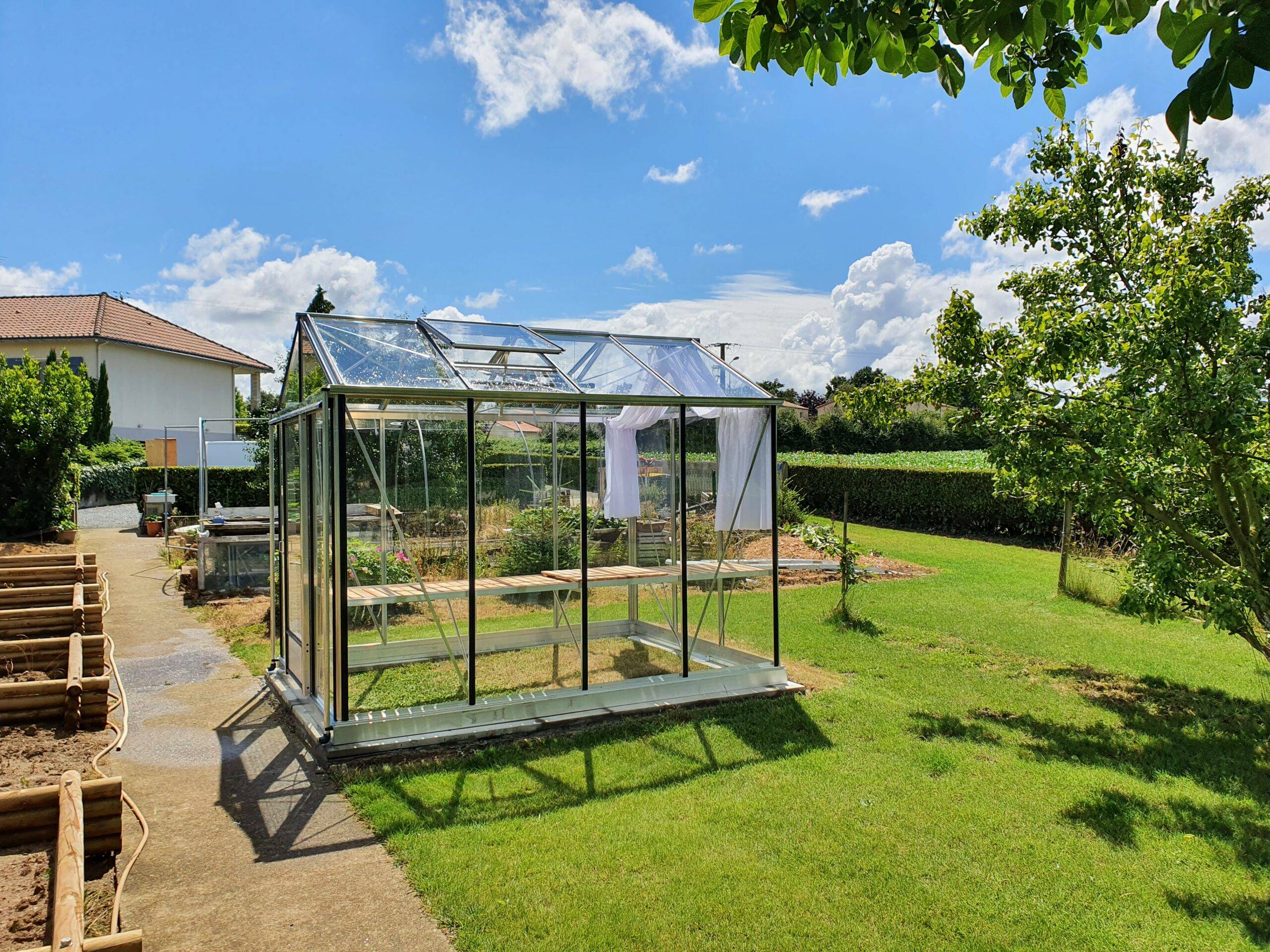 Serre en polycarbonate 8mm alvéolés - Euro Maxi - Alu - 5m² - GRIS ALUMINIUM - L'atelier des serres - Imagen 3
