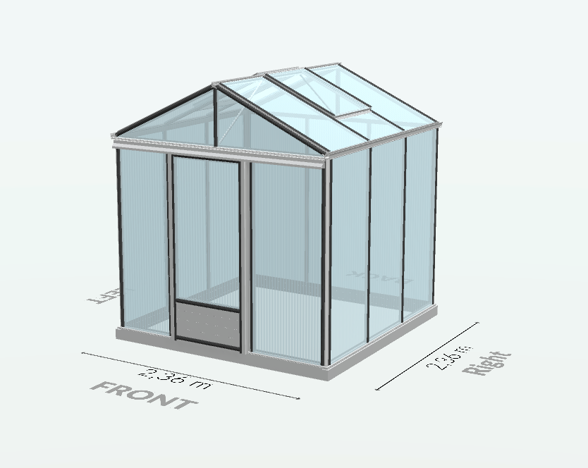 Serre en polycarbonate 8mm alvéolés - Euro Maxi - Alu - 5m² - GRIS ALUMINIUM - L'atelier des serres - Imagen 8