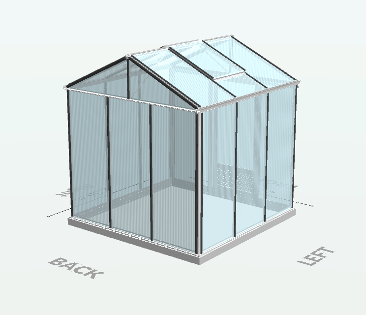 Serre en polycarbonate 8mm alvéolés - Euro Maxi - Alu - 5m² - GRIS ALUMINIUM - L'atelier des serres - Imagen 7