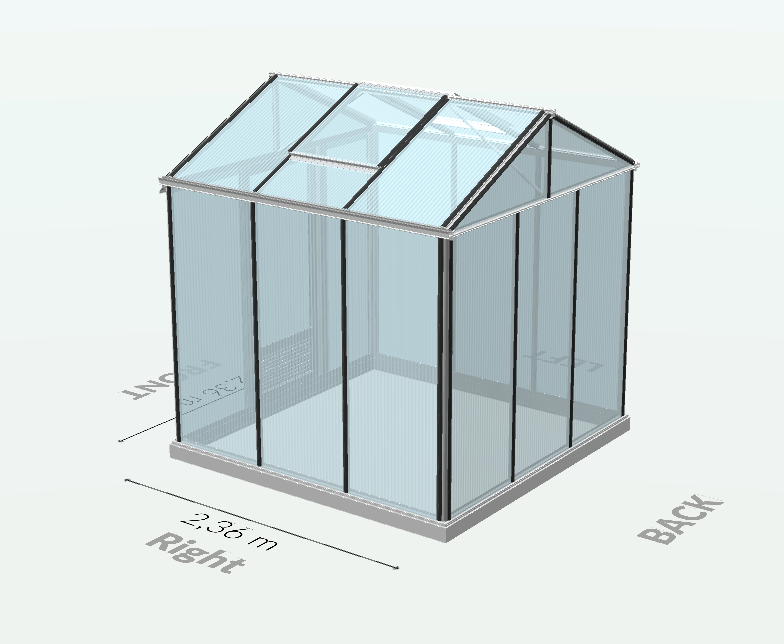 Serre en polycarbonate 8mm alvéolés - Euro Maxi - Alu - 5m² - GRIS ALUMINIUM - L'atelier des serres - Imagen 9