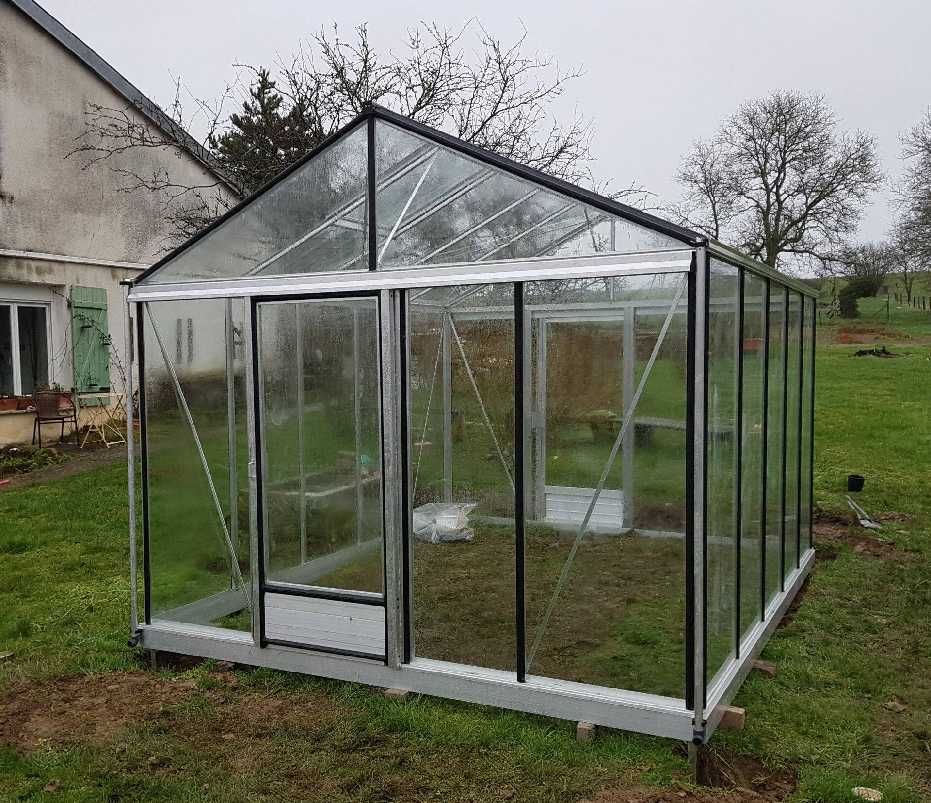 Serre en polycarbonate 8mm alvéolés - Euro Maxi - Alu - 5m² - GRIS ALUMINIUM - L'atelier des serres - Imagen 4