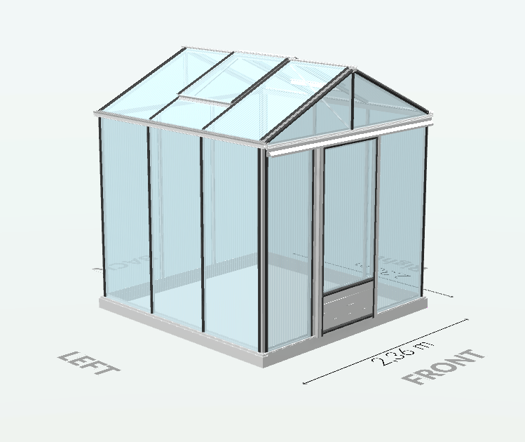 Serre en polycarbonate 8mm alvéolés - Euro Maxi - Alu - 5m² - GRIS ALUMINIUM - L'atelier des serres - Imagen 6