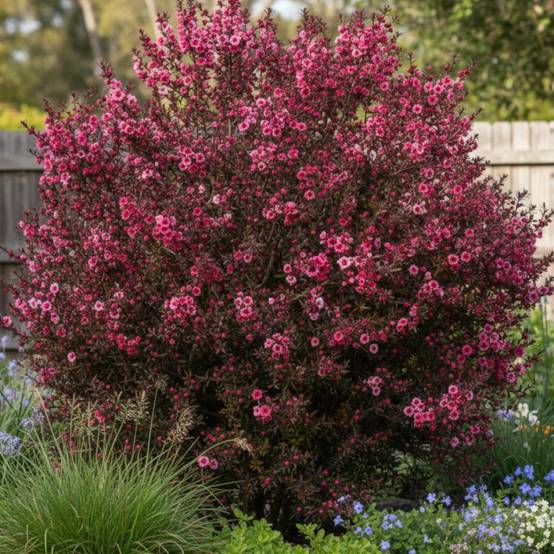 Leptospermum Winter Cheer, Arbre à thé à fleurs Rouge - feuillage Persistant - Pot de 3L - 20/40 cm- hauteur à maturité De 1,00 m à 1,50 m - Image 5