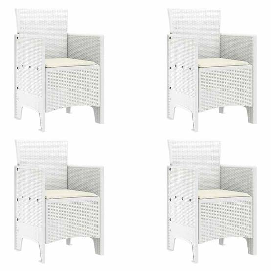 5 pcs Salon De Jardin - Mobilier D'extérieur Blanc Rattan Polt - Image 4