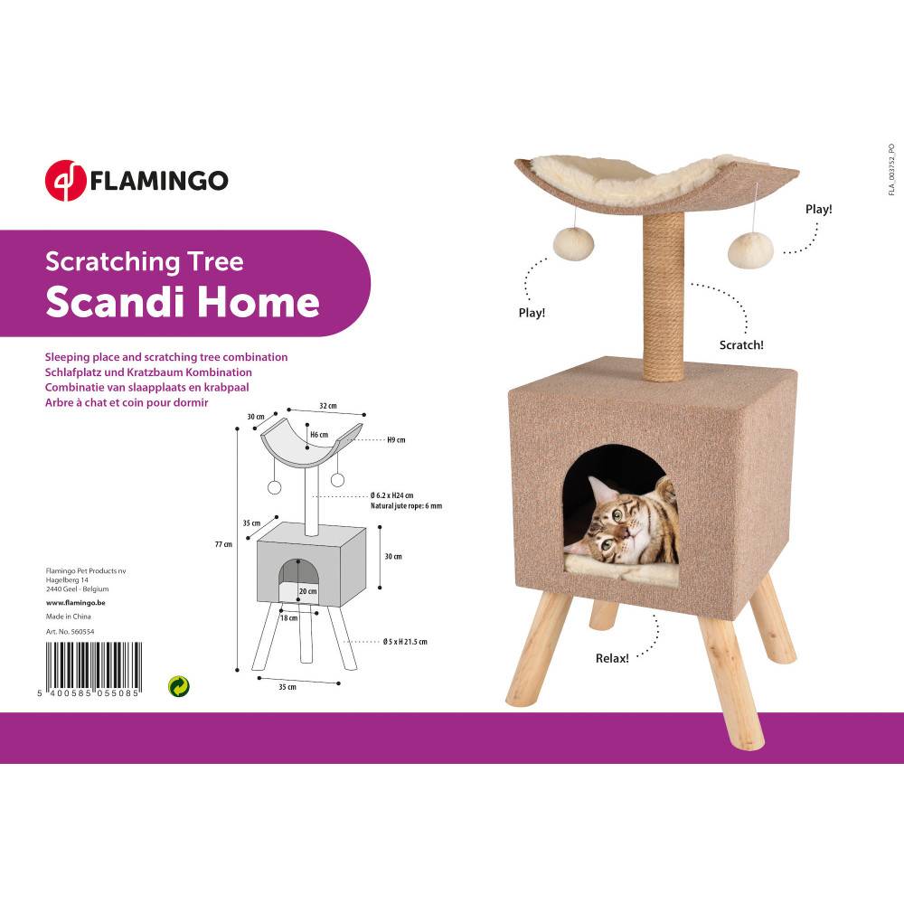 Flamingo - Flamingo - Arbre à chat Scandi Beige & Naturel & Blanc H 82 cm - Imagen 2