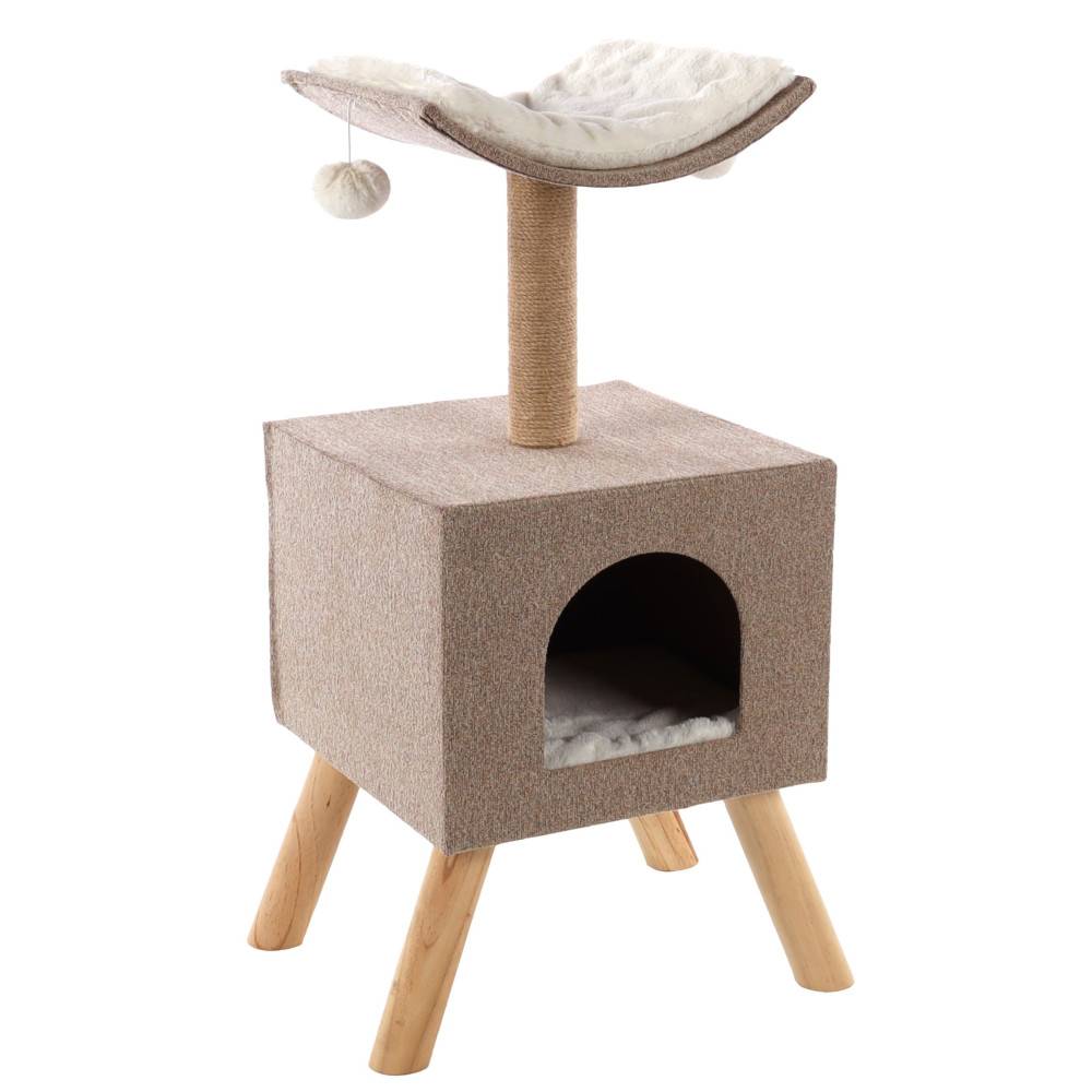 Flamingo - Flamingo - Arbre à chat Scandi Beige & Naturel & Blanc H 82 cm - Imagen 1