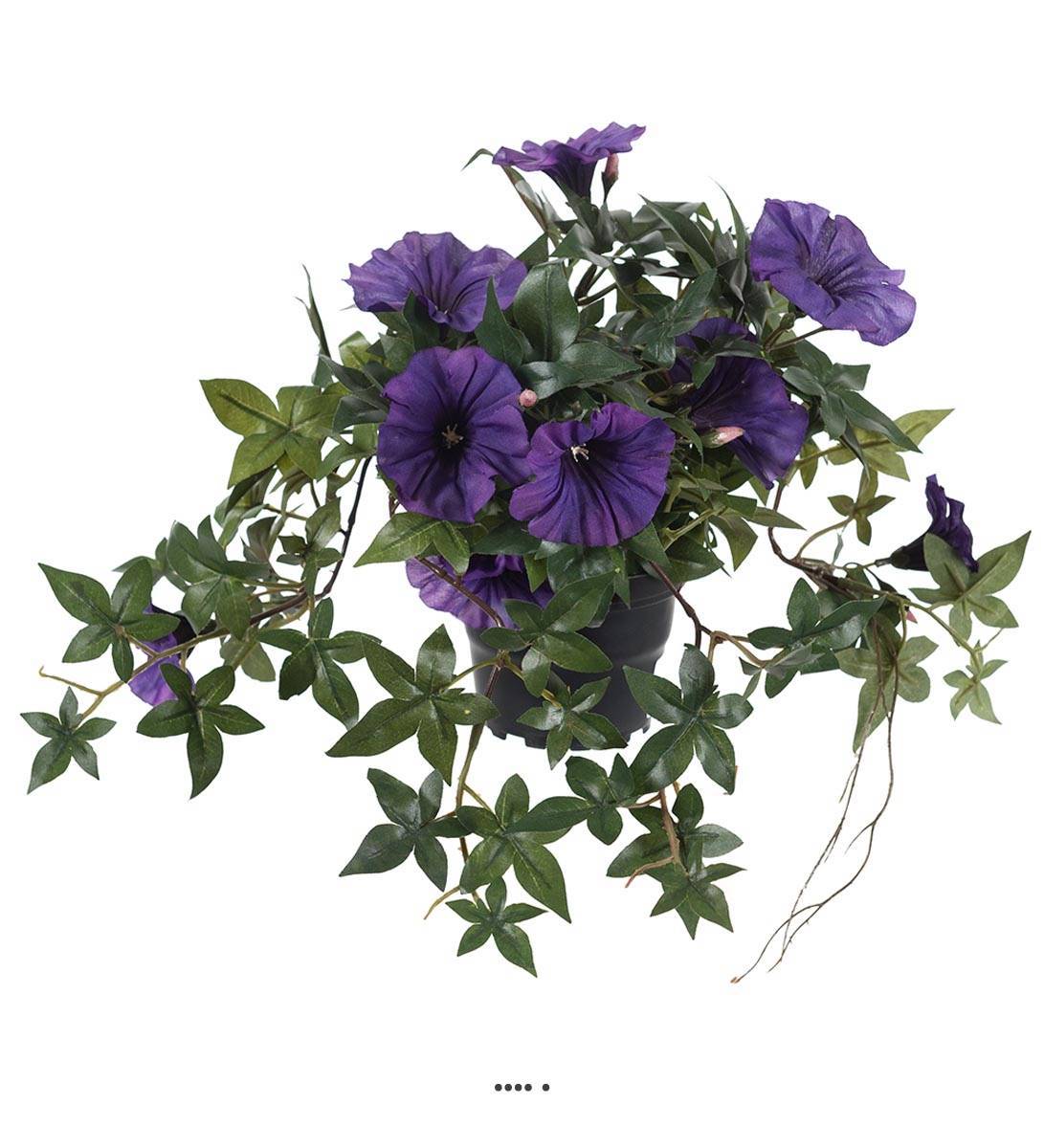 Artificielles - Ipomée liseron factice retombant en pot H40cm superbes fleurs Pourpre - couleur: Pourpre