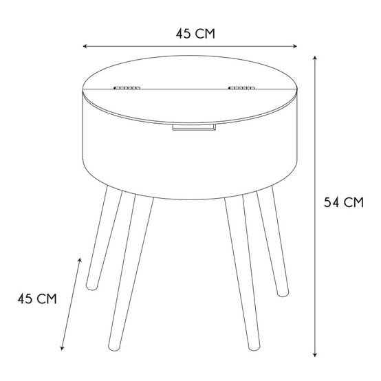 The Home Deco Factory - Table d'appoint ronde coffre intégré Blanc - Image 8