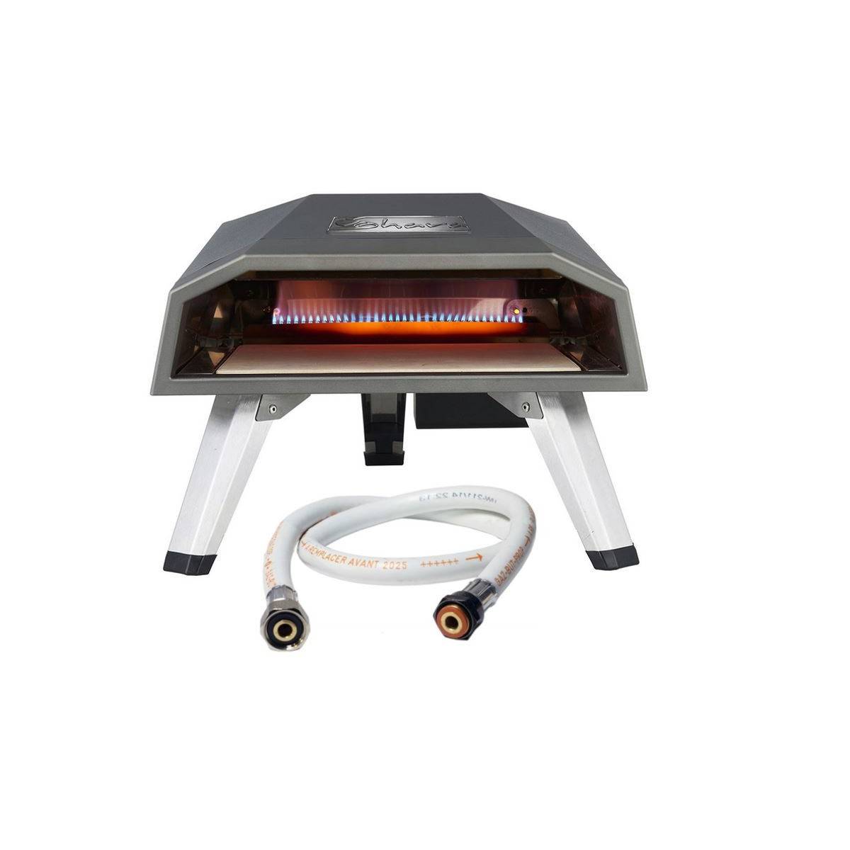 Four a pizza gaz 4400W Cuisson 3 min 450°C + Tuyau à gaz Prémonté Allumage piézo Garantie 5 ans SAHARA - Imagen 1