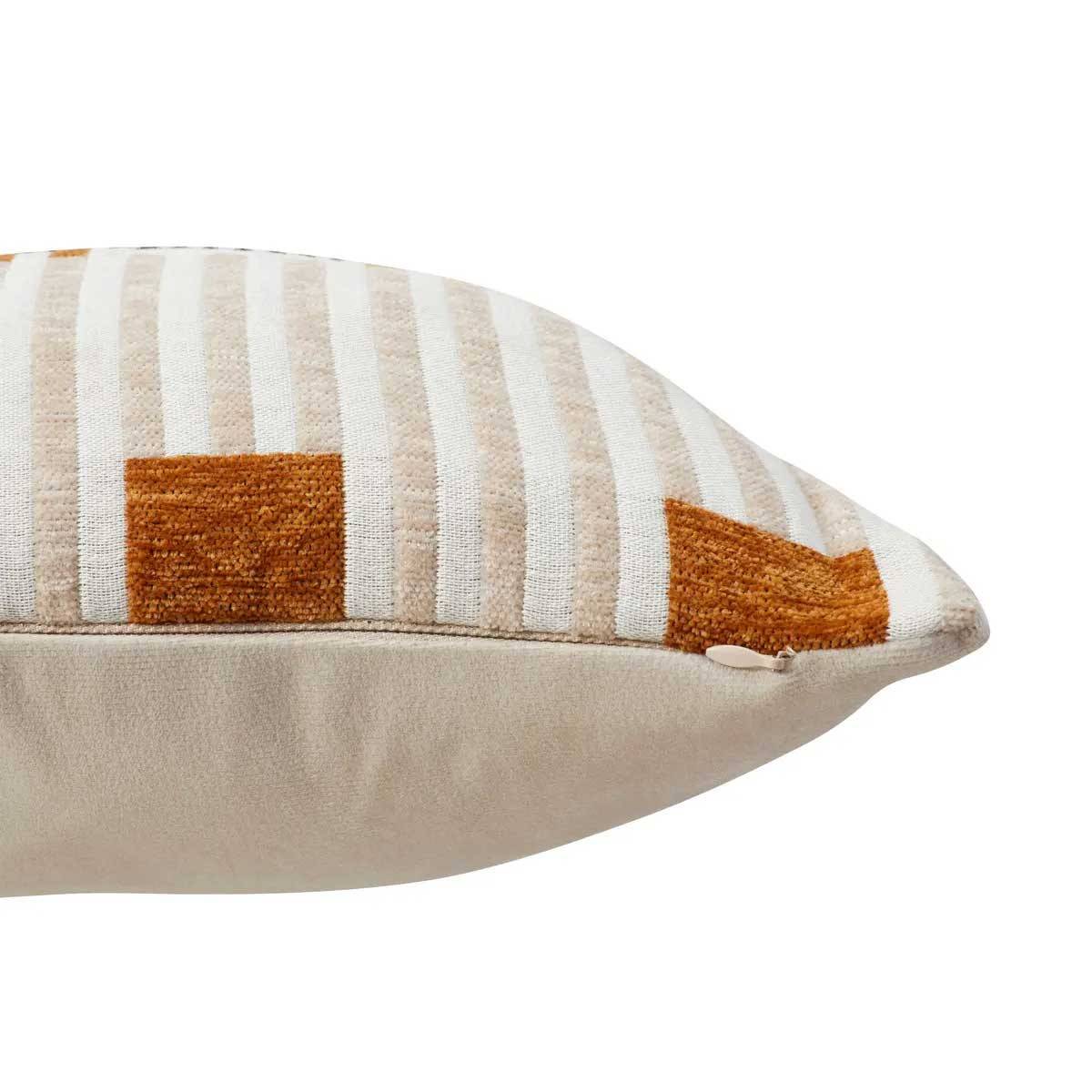 Coussin Déco Jacquard "Disso" 40x40cm Beige Lin - Image 2