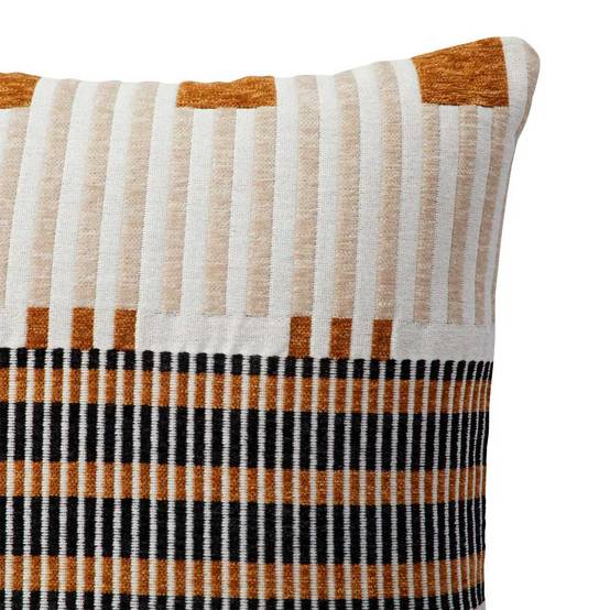 Coussin Déco Jacquard "Disso" 40x40cm Beige Lin - Image 3
