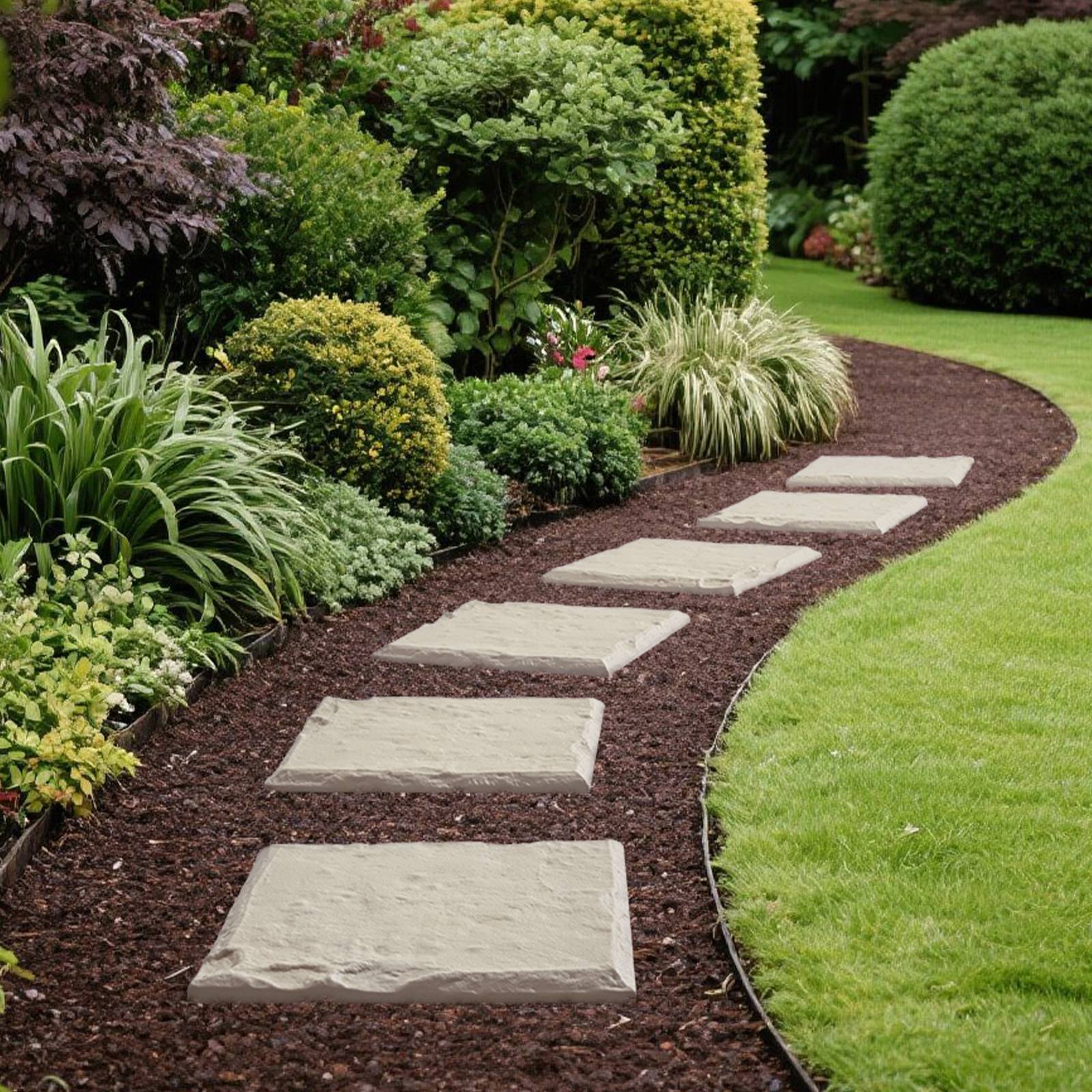 Vevor - VEVOR Dalles de jardin imitation pierre 8 pcs 39,5x39,5 cm beige - Image 8