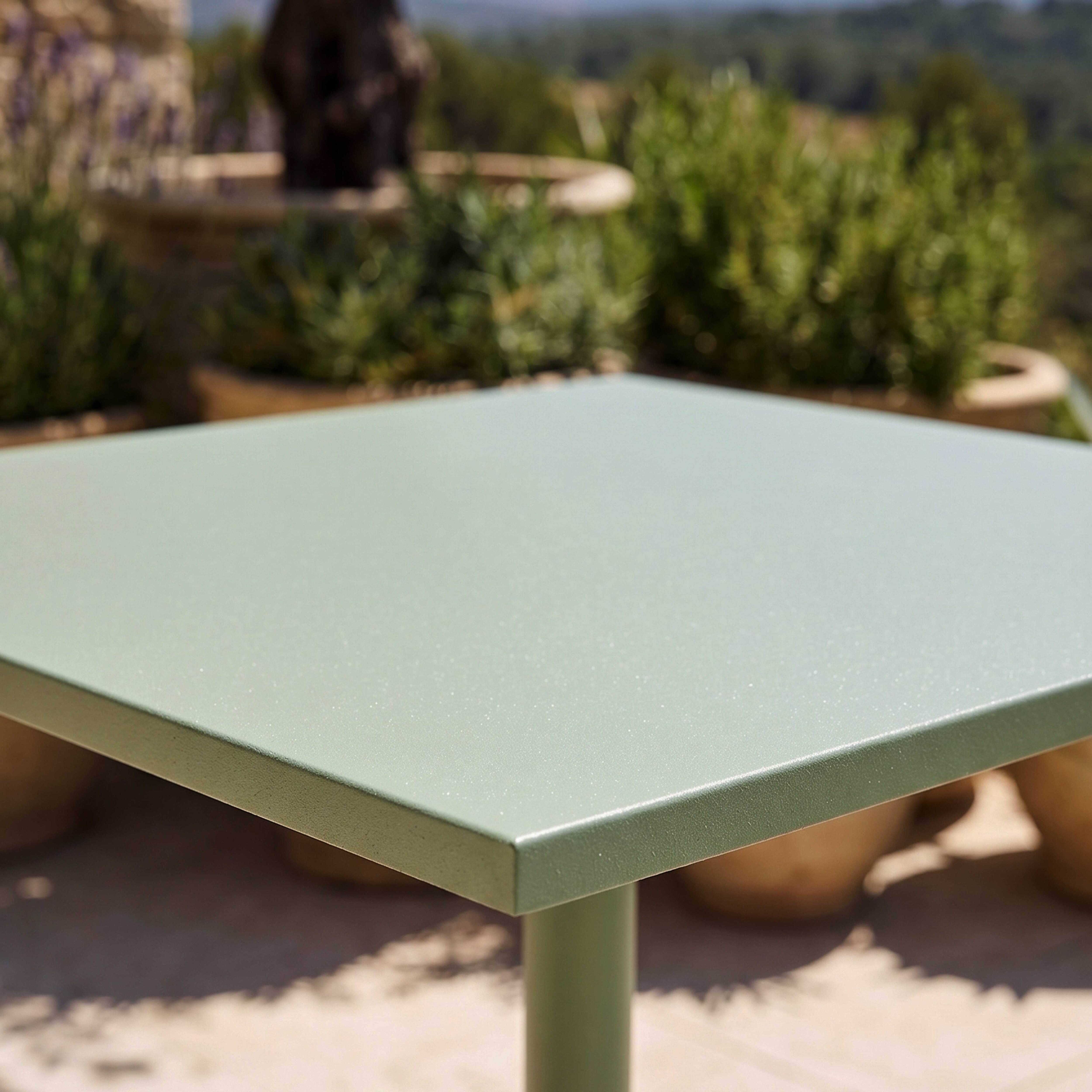 Oviala - Table de jardin carrée bistrot avec plateau rabattable 70cm vert sauge Palavas - Oviala - Image 3