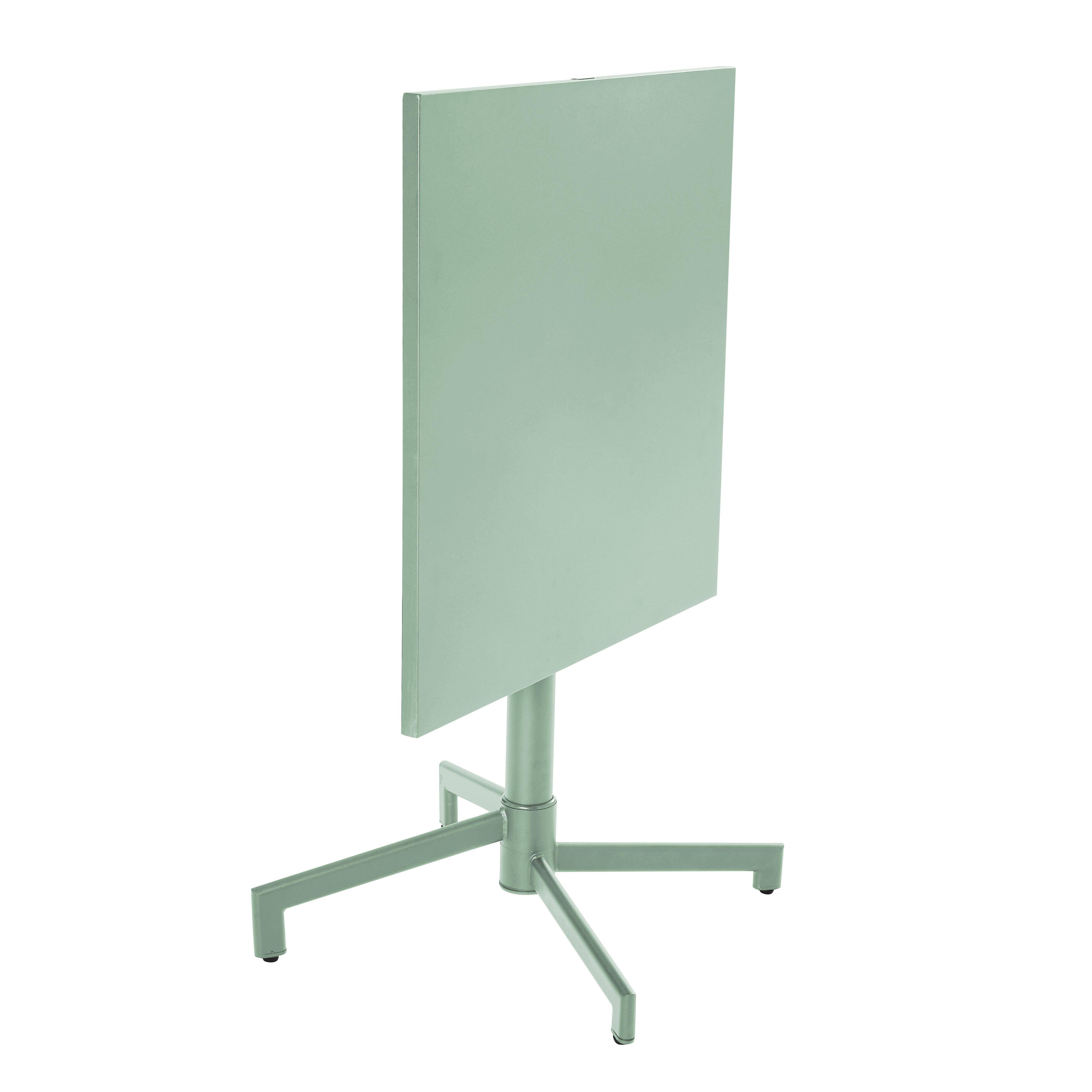 Oviala - Table de jardin carrée bistrot avec plateau rabattable 70cm vert sauge Palavas - Oviala - Image 5