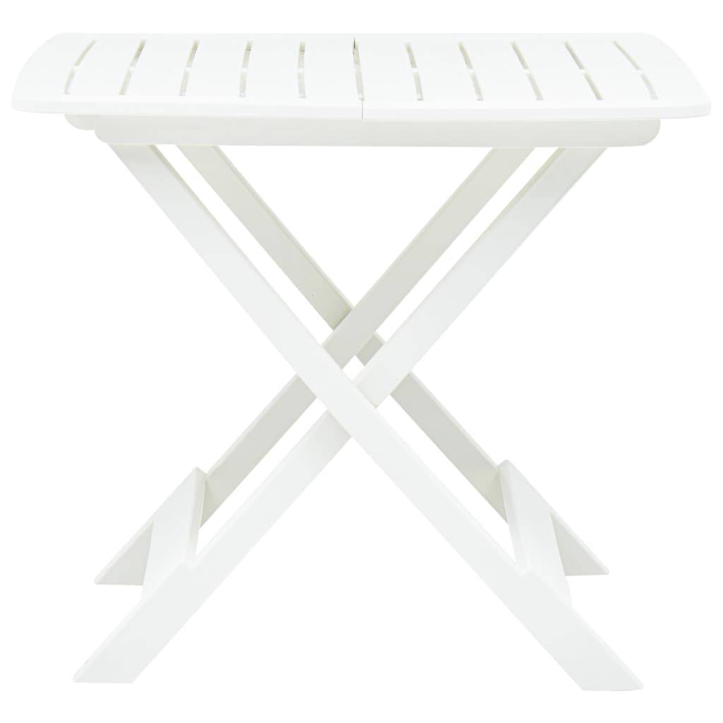 Table de Jardin Pliante Blanche 79x72 cm, Idéale pour Balcon ou Camping, Rangement Facile – ComfortXL Outdoor Living - Image 3