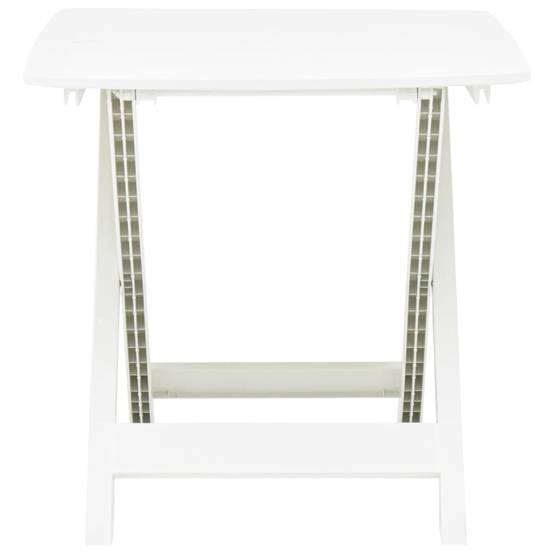 Table de Jardin Pliante Blanche 79x72 cm, Idéale pour Balcon ou Camping, Rangement Facile – ComfortXL Outdoor Living - Image 2