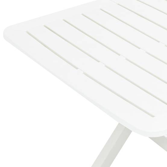 Table de Jardin Pliante Blanche 79x72 cm, Idéale pour Balcon ou Camping, Rangement Facile – ComfortXL Outdoor Living - Image 5