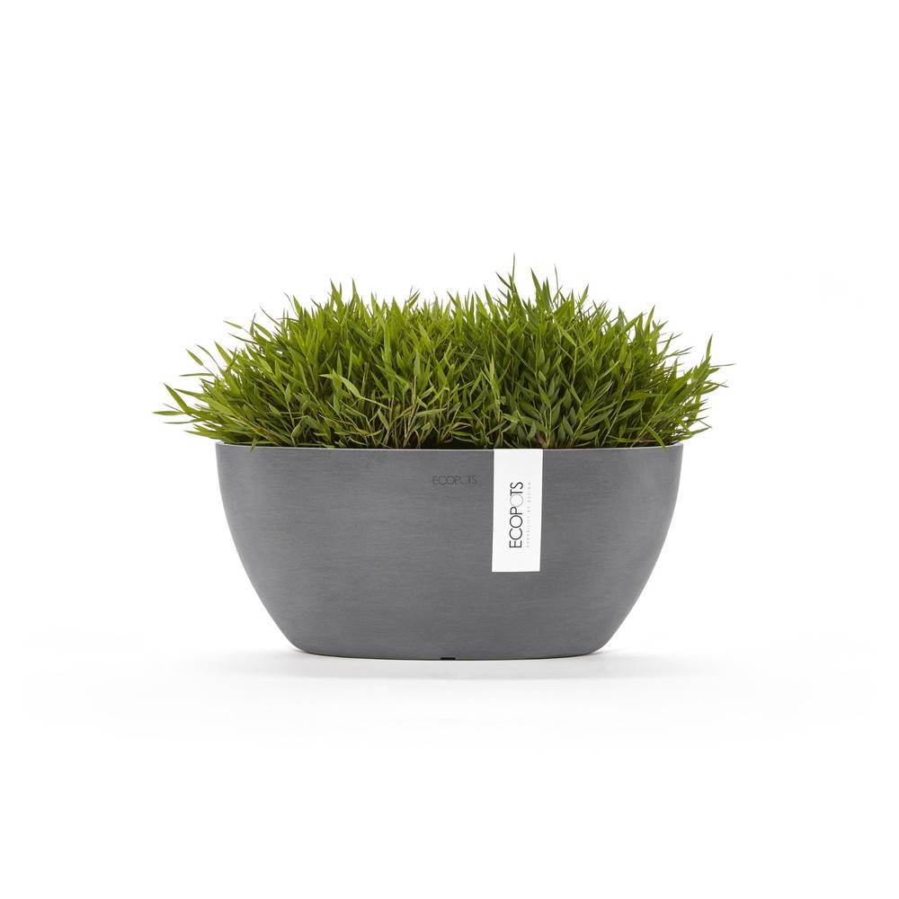 Ecopots - Pot Ovale Sofia 30 Gris + réservoir d'eau - 30 x 13 x H. 13,5 cm - 2,7 L ECOPOTS - Imagen 1