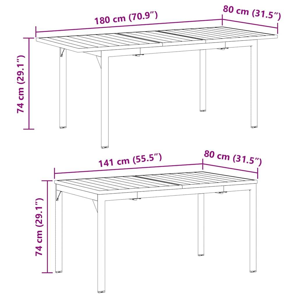 ComfortXL - Table de Jardin Extensible 180cm Anthracite,Grande Table de Repas en Acier pour 6-8 Personnes,Mobilier de Terrasse Moderne – ComfortXL Outdoor Living - Image 7