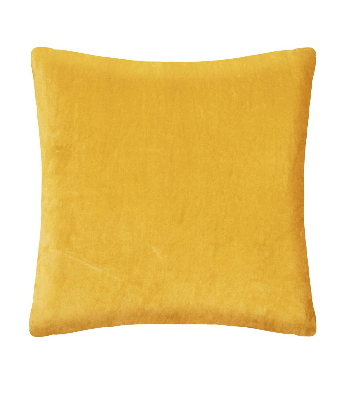 Coussin décoratif en velours Jaune Ocre et motif Otto 55 x 55 cm - Imagen 1