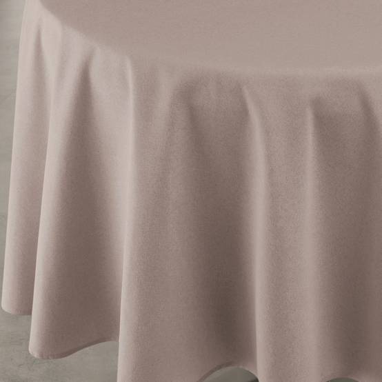 Home Maison - Nappe déperlante anti-taches - Effet lin pour table ronde - HOME MAISON - Polyester - Taupe - Image 2
