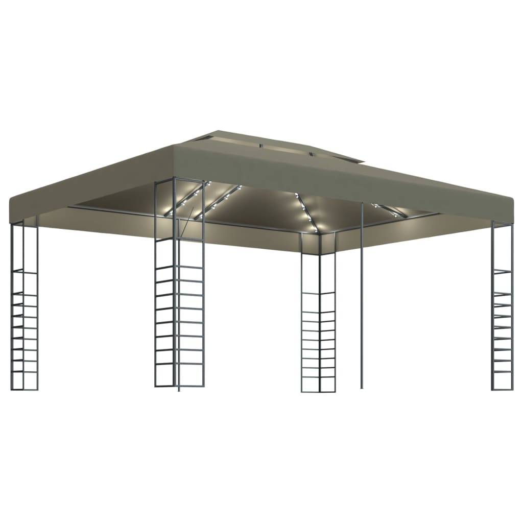 Tonnelle Aluminium Taupe avec LED 3 x 4 x 2.7 m - PANGIVO - Image 2