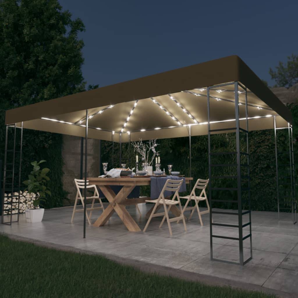 Tonnelle Aluminium Taupe avec LED 3 x 4 x 2.7 m - PANGIVO - Image 1