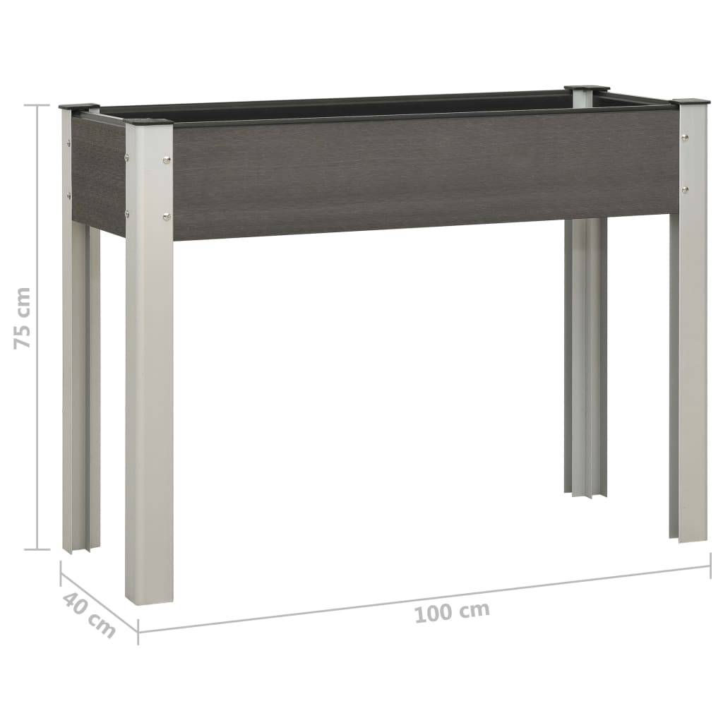 Helloshop26 - Jardinière lit surélevé plantes fleurs jardin100 x 40 x 75 cm WPC gris - Imagen 6