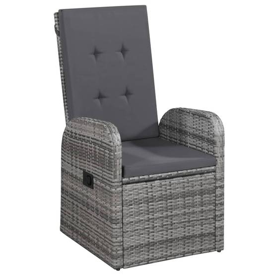 Salon de Jardin pour Balcon 2 Personnes Gris, Comprenant 2 Fauteuils Relax Inclinables et une Table – ComfortXL Outdoor Living - Image 4