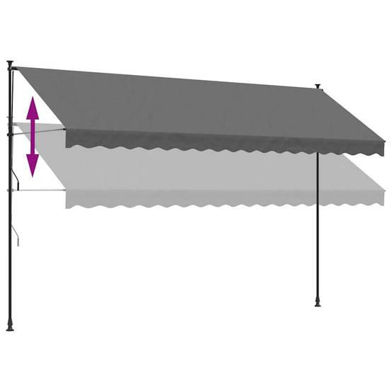 Store Banne de Fenêtre Manuel Cadre Acier et Toile Anti-UV pour Patio Anthracite 400x150 cm – ComfortXL Outdoor Living - Image 7