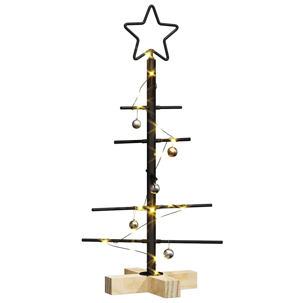 Sapin de Noël métal et bois de pin déco moderne et rustique Noir 60 cm – ComfortXL Outdoor Living - Image 3