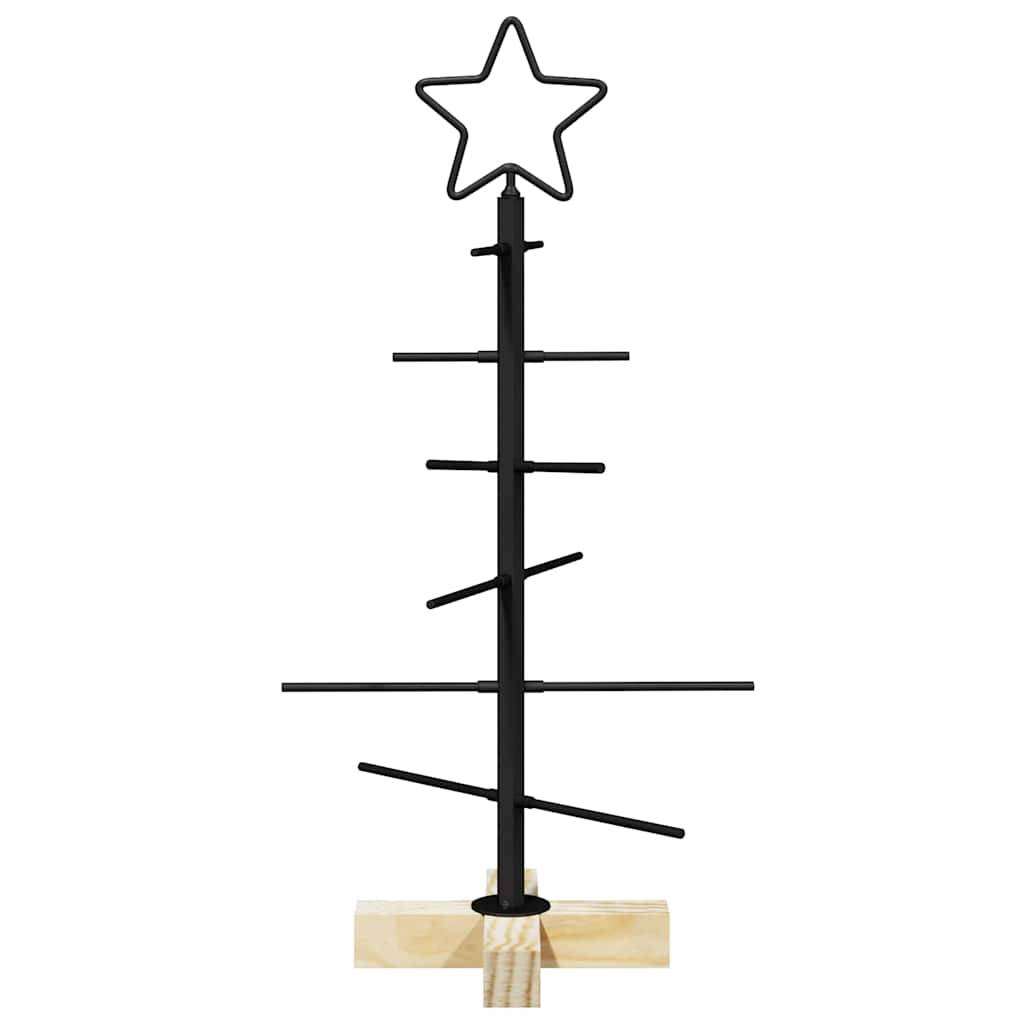 Sapin de Noël métal et bois de pin déco moderne et rustique Noir 60 cm – ComfortXL Outdoor Living - Image 5