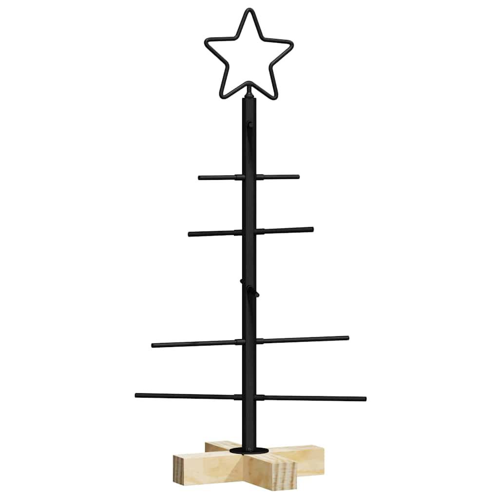 Sapin de Noël métal et bois de pin déco moderne et rustique Noir 60 cm – ComfortXL Outdoor Living - Image 2