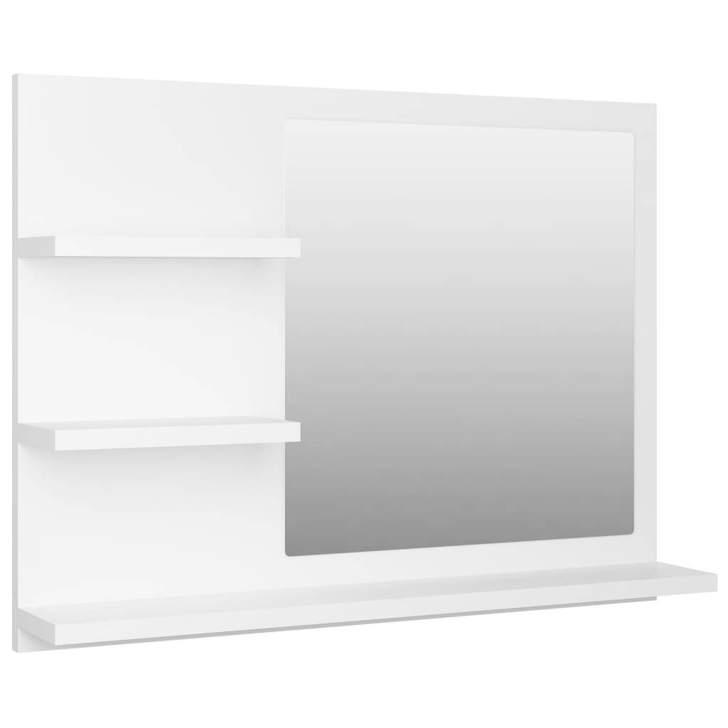 Helloshop26 - Miroir de salle de bain 60 x 10,5 x 45 cm aggloméré blanc - Imagen 1