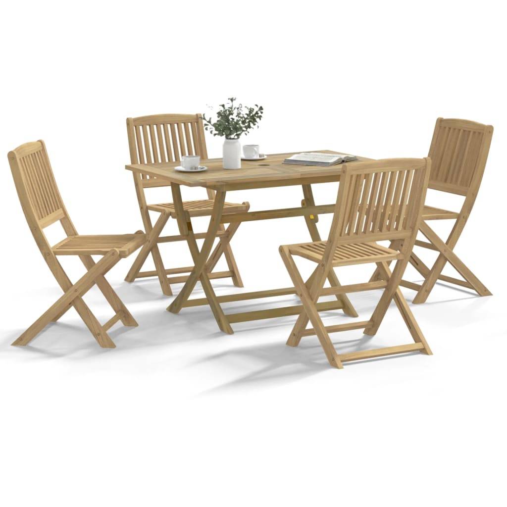 Maison Chic - Ensemble de 5 pcs table de jardin avec chaises - mobilier de jardin Bois d'acacia solide-JU2802 - Image 2